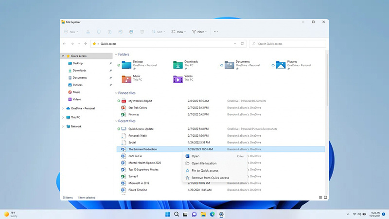 Windows 11文件资源管理器迎来“快速访问”功能改进