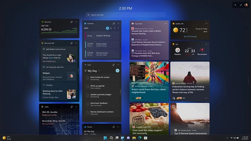微软预告Windows 11全屏小工具面板以及资源管理器的现代侧边栏