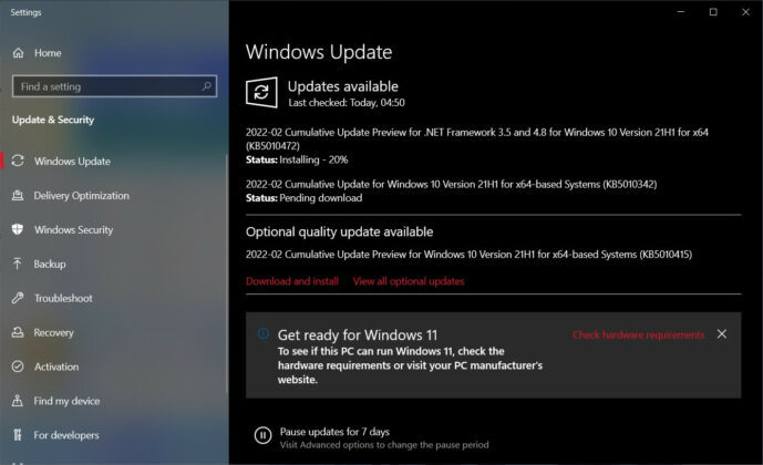 Windows 10迎来KB5010415可选更新 包含诸多修复与改进