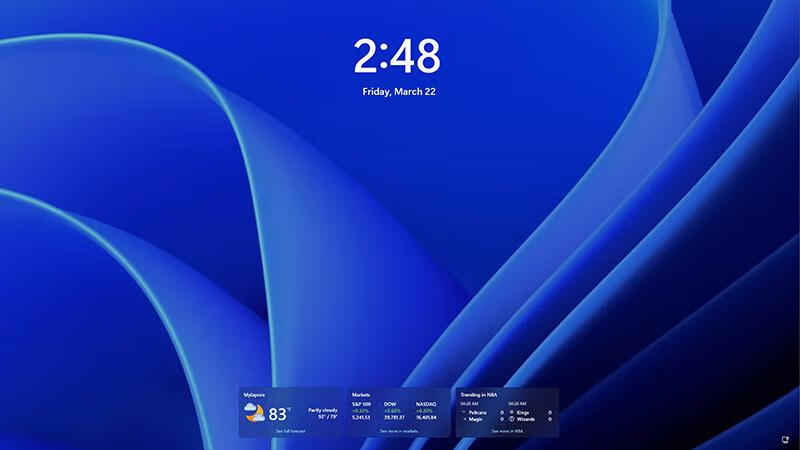 Windows 11锁屏将迎来MSN支持的天气、体育和金融小部件
