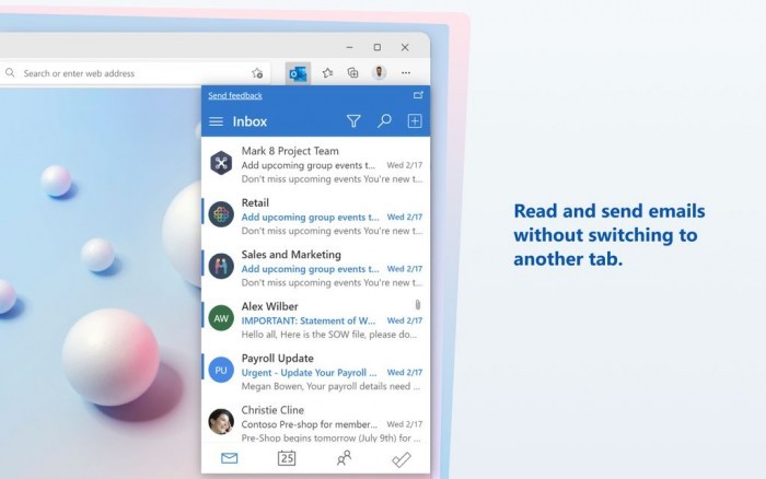Microsoft Edge扩展程序Microsoft Outlook发布