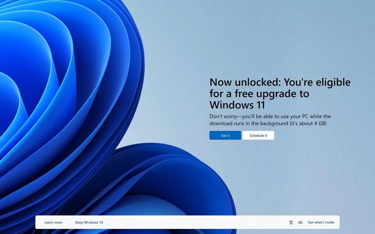 微软正在用全屏Windows 11"免费升级"通知提醒Win10用户