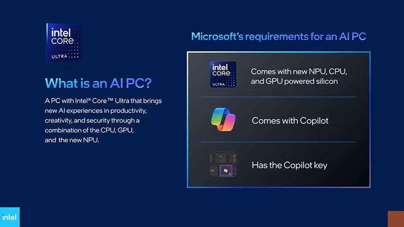 英特尔揭秘AI PC规格：SoC集成NPU与Copilot键